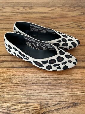 Kelly & Katie Leopard Print Pointed Flats with Red Soles - Women’s 6.5 (US)